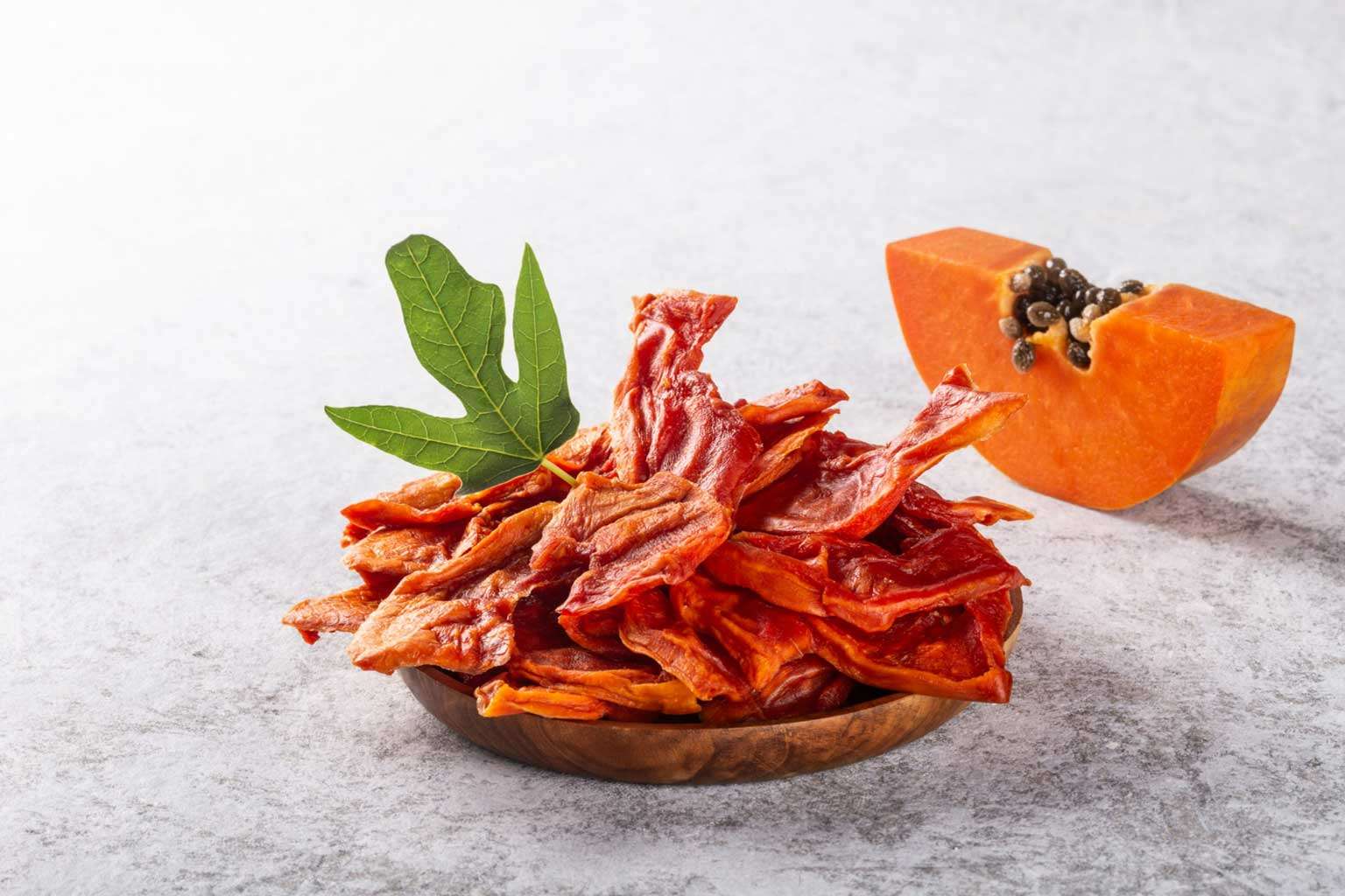 Papaya deshidratada para una digestión saludable