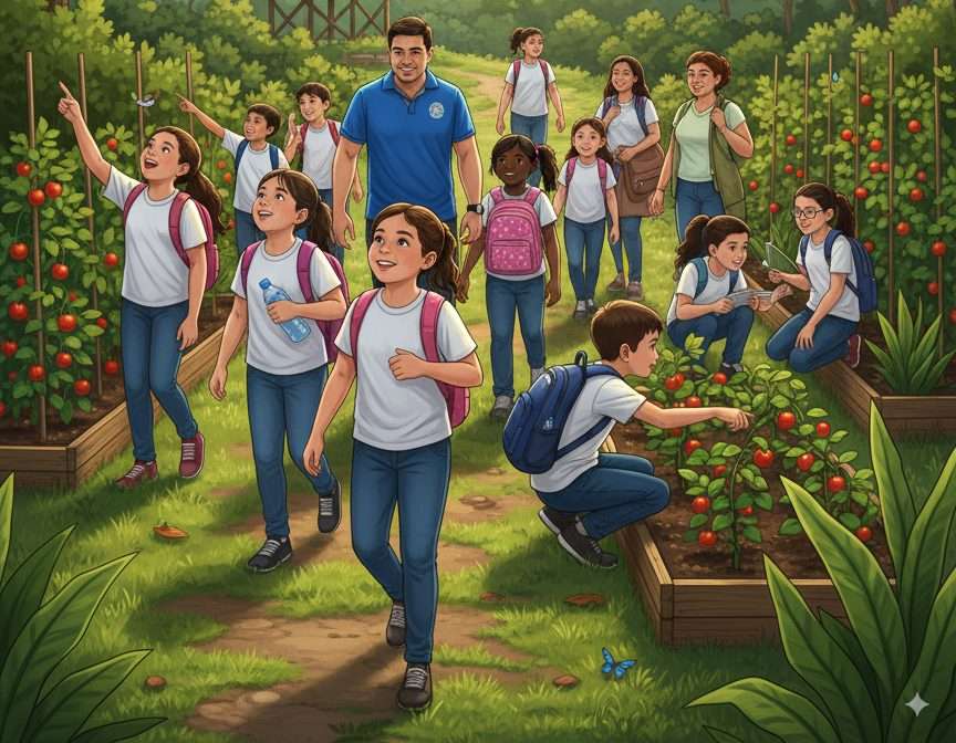 Docentes y estudiantes del Colegio Centroamerica visitan finca Frutesol